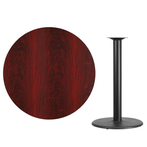 Flash Furniture XU-RD-42-MAHTB-TR24B-GG Dining Table