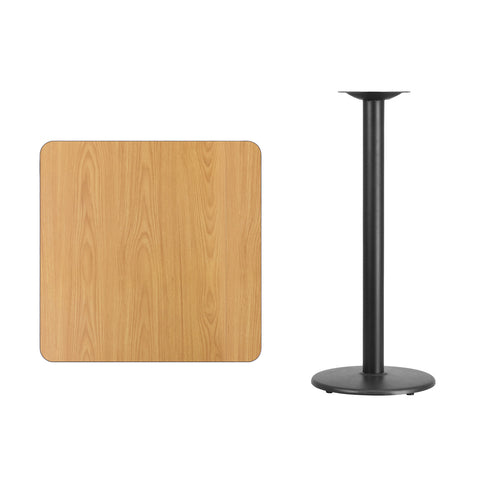 Flash Furniture XU-NATTB-3030-TR18B-GG Dining Table