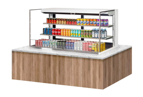 Turbo Air TOM-60L-UFD-W(B)-3SI-N 59 7/8" Refrigerated Display Case
