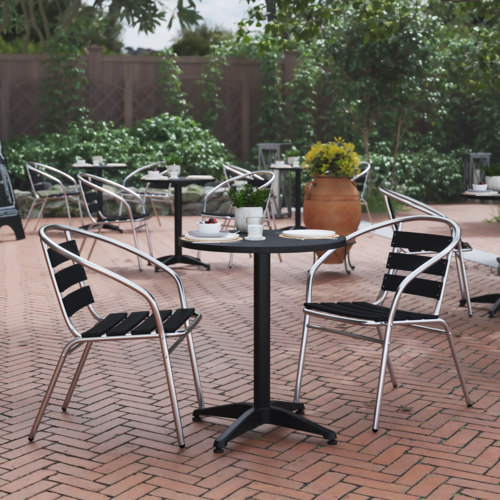 Flash Furniture TLH-ALUM-24RD-017BK2-GG 23 1/2" Patio Dining Set