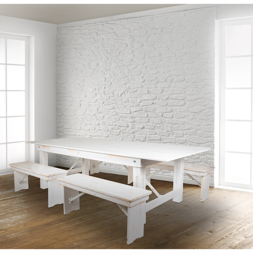Flash Furniture XA-FARM-2-WH-GG 40" Dining Table