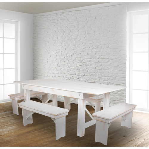 Flash Furniture XA-FARM-1-WH-GG 40 1/4" Dining Table