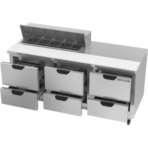 Beverage-Air SPED72HC-10-6 72" 6 Drawer 12 Pan Sandwich / Salad Prep Table
