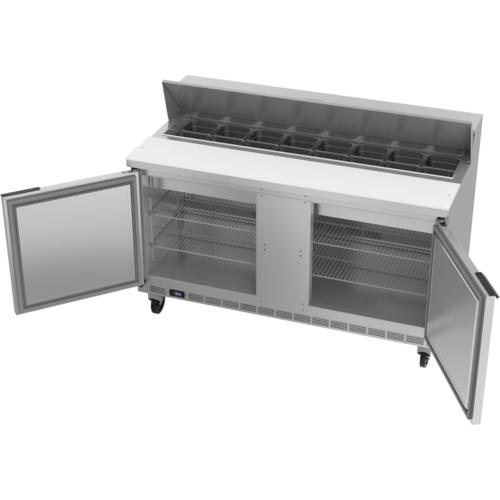 Beverage-Air SPE60HC-16 60" 2 Doors 16 Pan Sandwich / Salad Prep Table