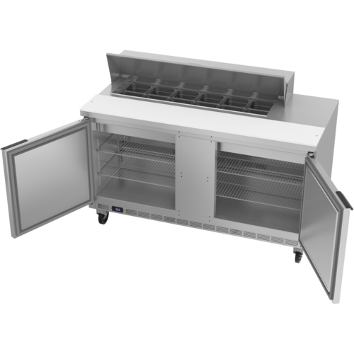 Beverage-Air SPE60HC-12 60" 2 Doors 12 Pan Sandwich / Salad Prep Table