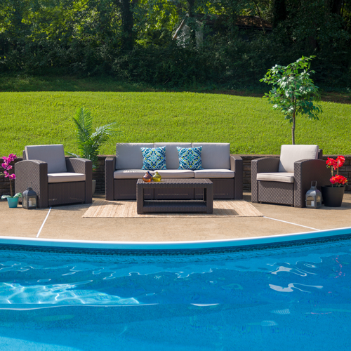 Flash Furniture DAD-SF-113R-CBN-GG 78 1/2" Patio Lounge Seating
