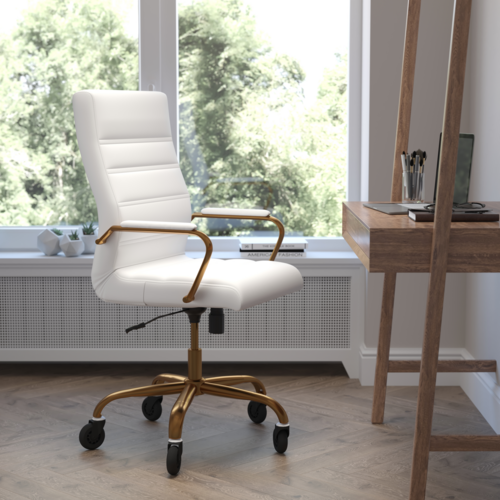 Flash Furniture GO-2286H-WH-GLD-RLB-GG 26" Dining Chair
