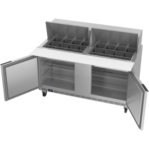 Beverage-Air SPE60HC-24M 60" 2 Doors 24 Pan Mega Top Sandwich / Salad Prep Table