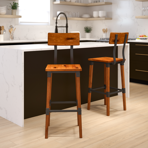 Flash Furniture 2-XU-DG-W0236B-GG 15 1/4" Barstool