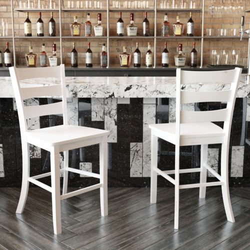 Flash Furniture ES-STBN5-24-WH-2-GG 19" Barstool