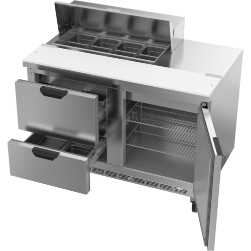 Beverage-Air SPED48HC-08-2 48" 1 Door 9 Pan Sandwich / Salad Prep Table