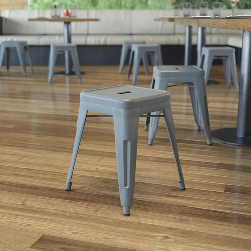 Flash Furniture ET-BT3503-18-SIL-GG 15 3/4" Barstool