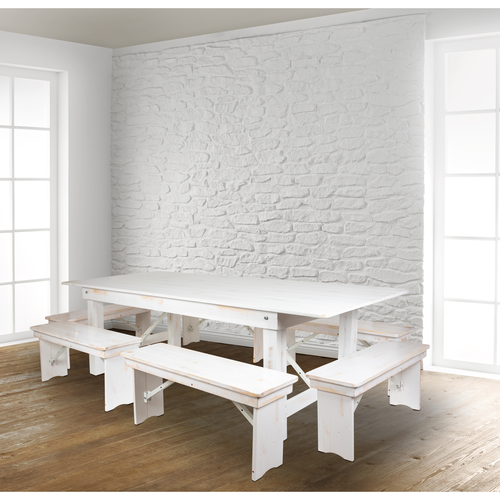 Flash Furniture XA-FARM-3-WH-GG 40" Dining Table