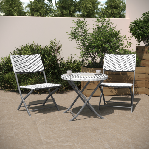 Flash Furniture FV-FWA085-GRYWHT-GRY-GG 14 1/4" Patio Dining Set