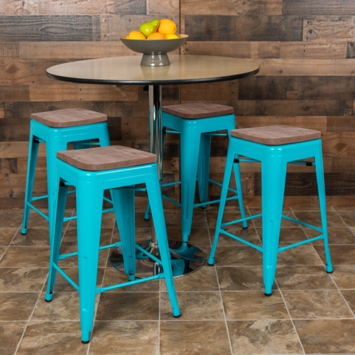 Flash Furniture 4-ET-31320W-24-TL-R-GG 16" Barstool