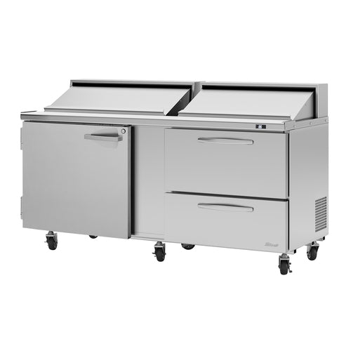Turbo Air PST-72-D2R(L)-N 72 5/8" 1 Door 19 Pan Sandwich / Salad Prep Table