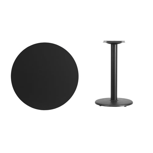 Flash Furniture XU-RD-30-BLKTB-TR18-GG Dining Table