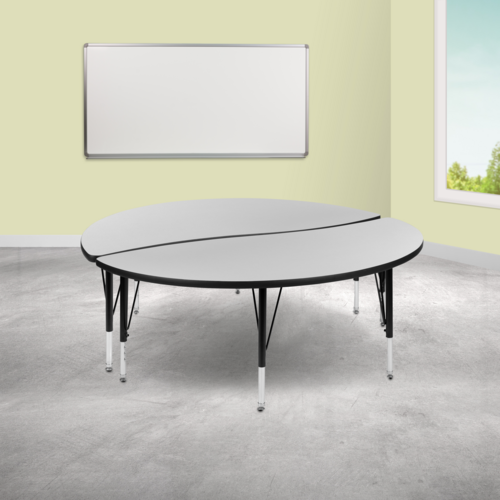 Flash Furniture XU-GRP-A60-HCIRC-GY-T-P-GG 60" Dining Table