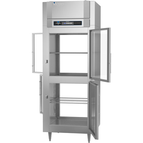 Victory RS-1D-S1-EW-PT-HG-HC 34 1/4" Solid & Glass Door Pass-Thru Refrigerator