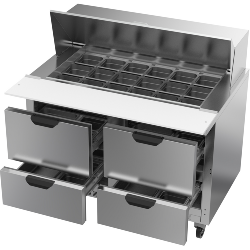 Beverage-Air SPED48HC-18M-4 48" 4 Drawer 18 Pan Mega Top Sandwich / Salad Prep Table