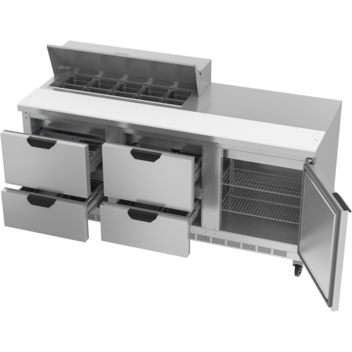 Beverage-Air SPED72HC-10-4 72" 1 Door 12 Pan Sandwich / Salad Prep Table