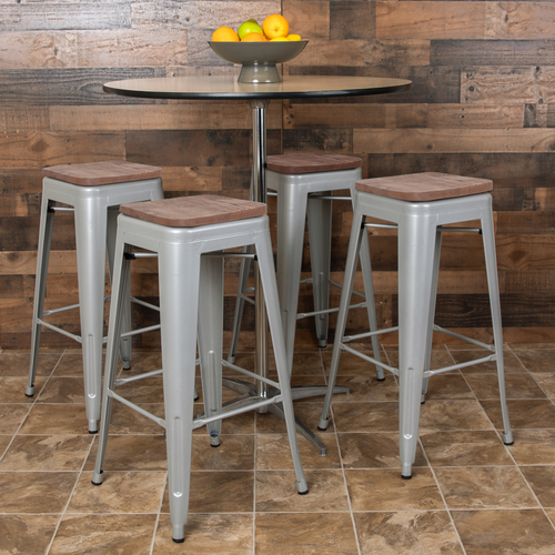 Flash Furniture 4-ET-31320W-30-SV-R-GG 16" Barstool