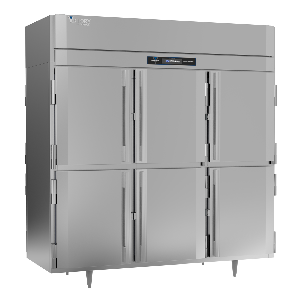Victory RS-3D-S1-PT-HD-HC 77 3/4" Solid & Glass Door Pass-Thru Refrigerator