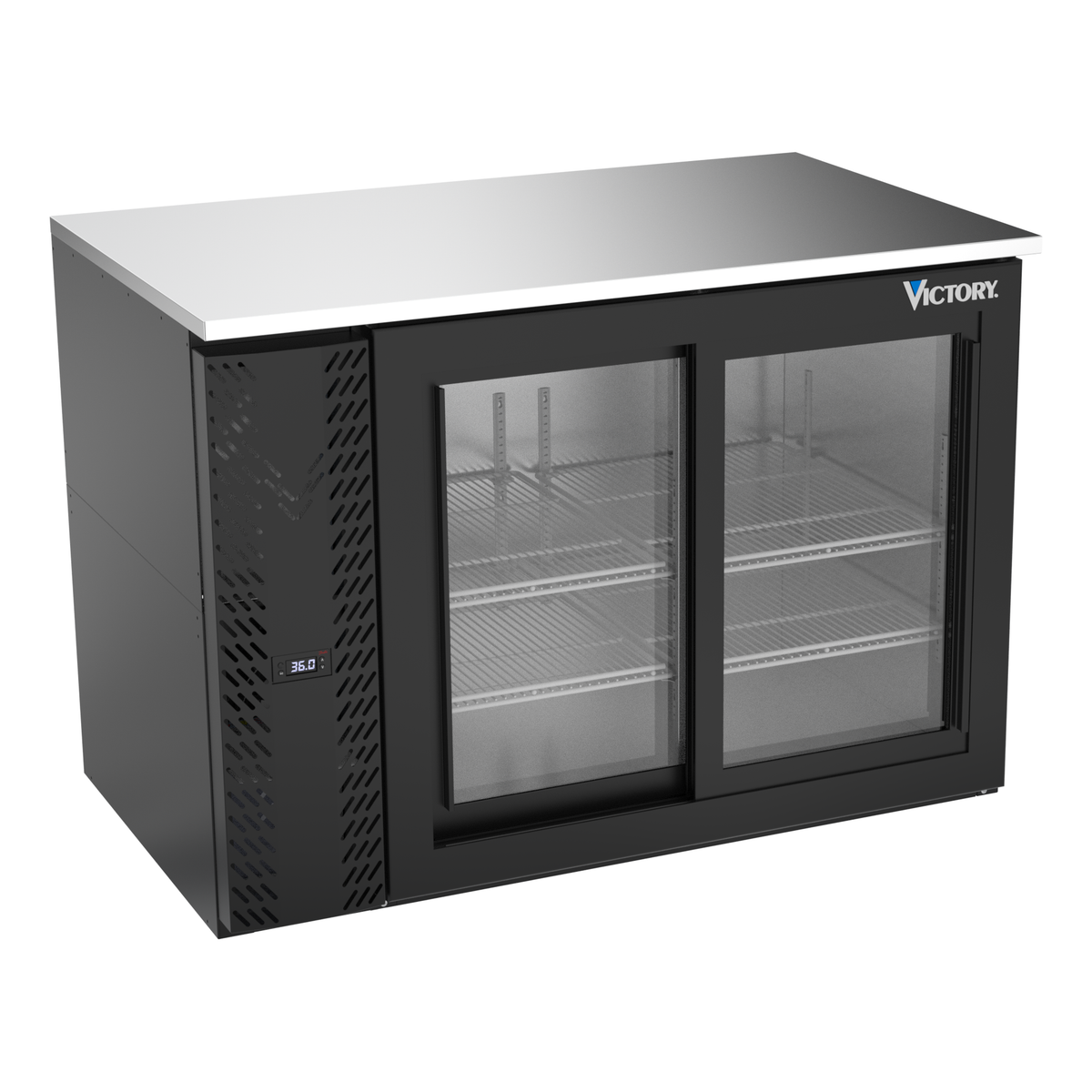 Victory VBB48HC-F-GS-B 48" Solid Door Back Bar Cooler