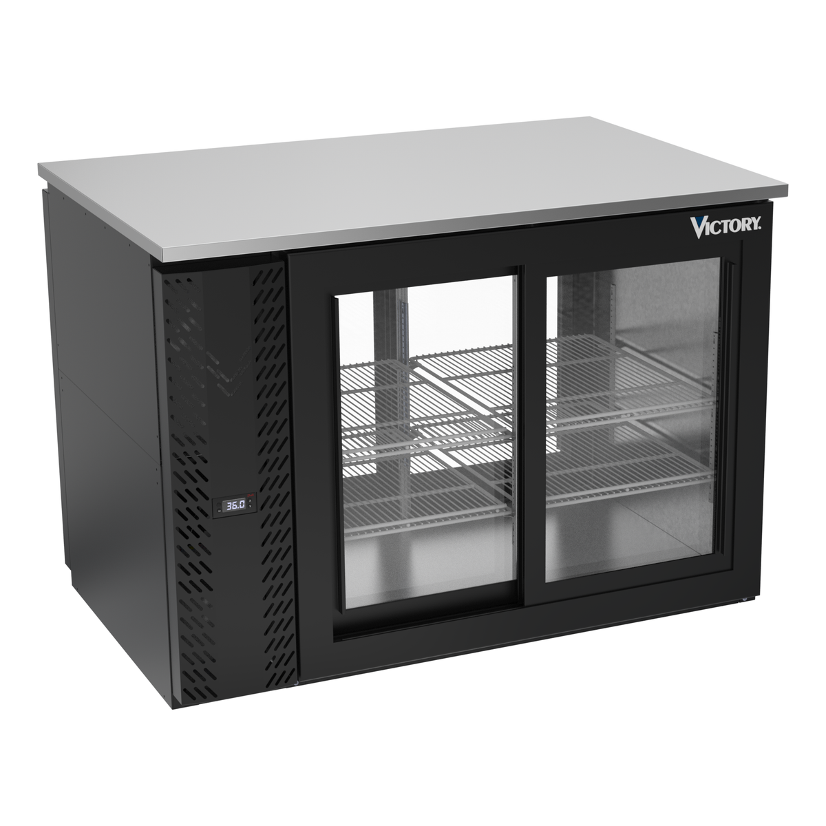 Victory VBB48HC-GS-PT-B 48" Solid Door Back Bar Cooler