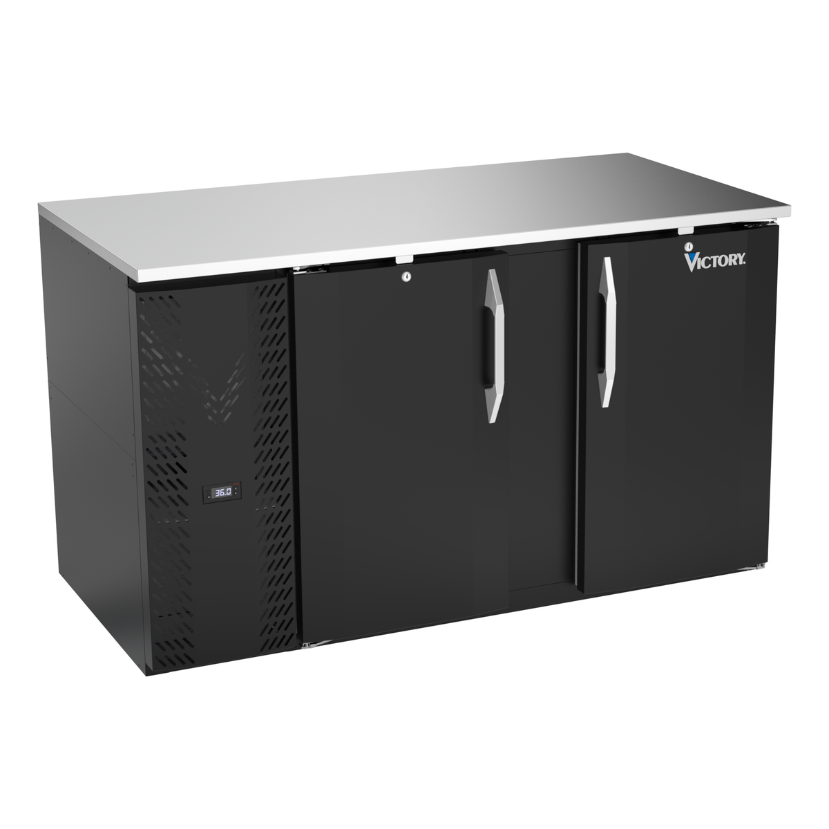 Victory VBB58HC-F-B 58" Solid Door Back Bar Cooler