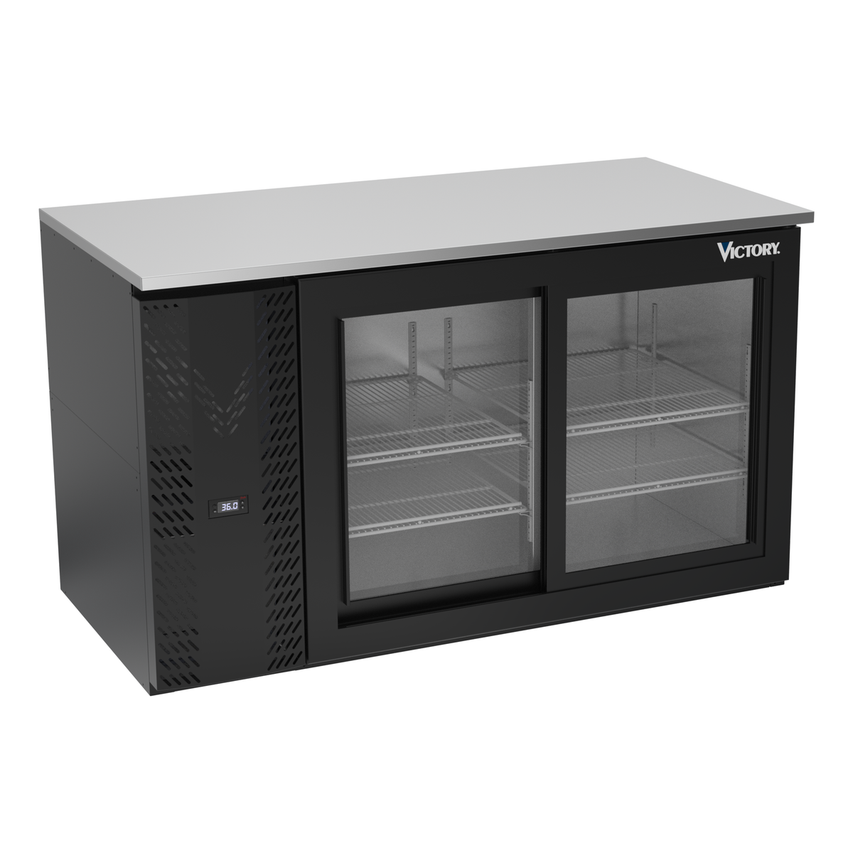 Victory VBB58HC-F-GS-B 58" Solid Door Back Bar Cooler