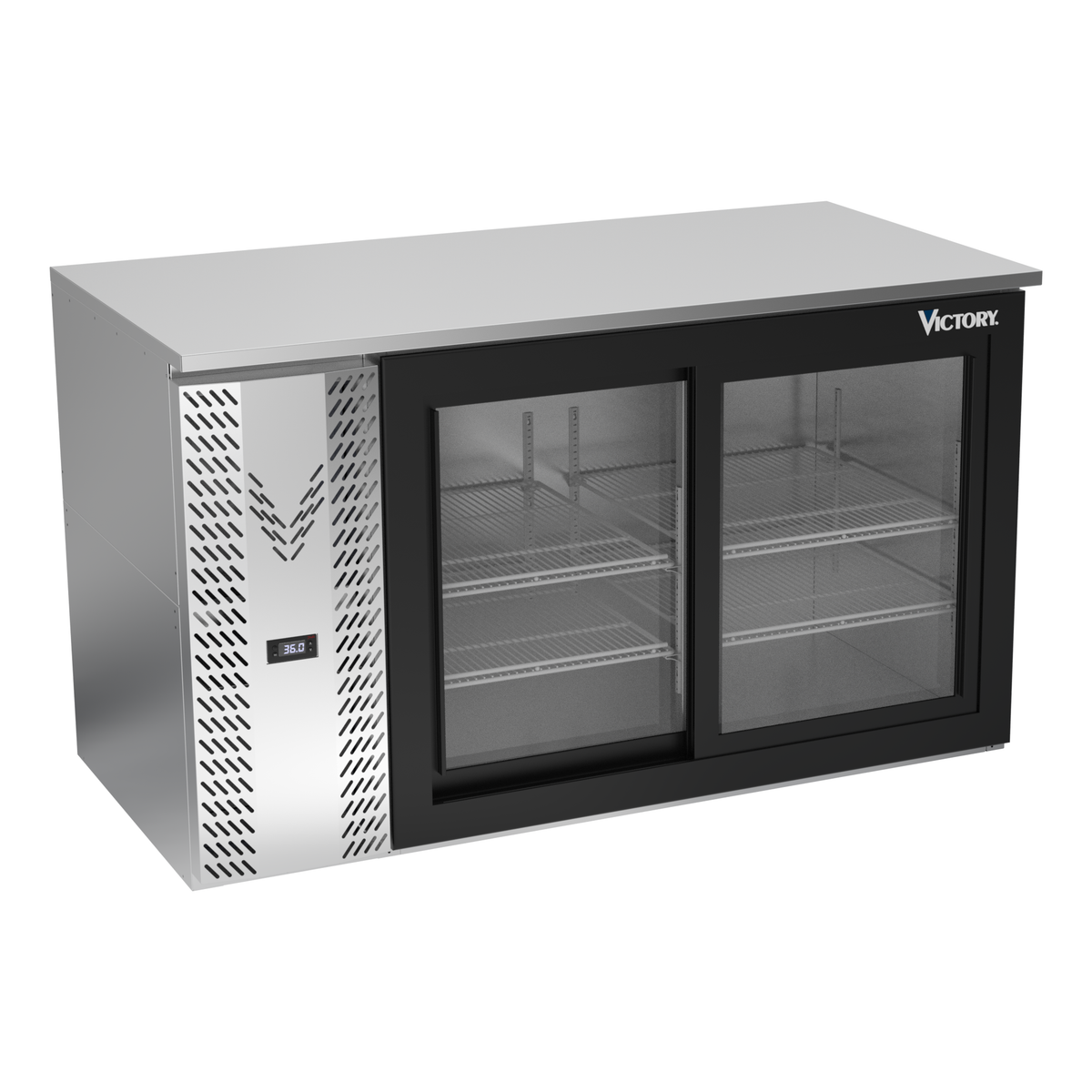 Victory VBB58HC-F-GS-S 58" Solid Door Back Bar Cooler