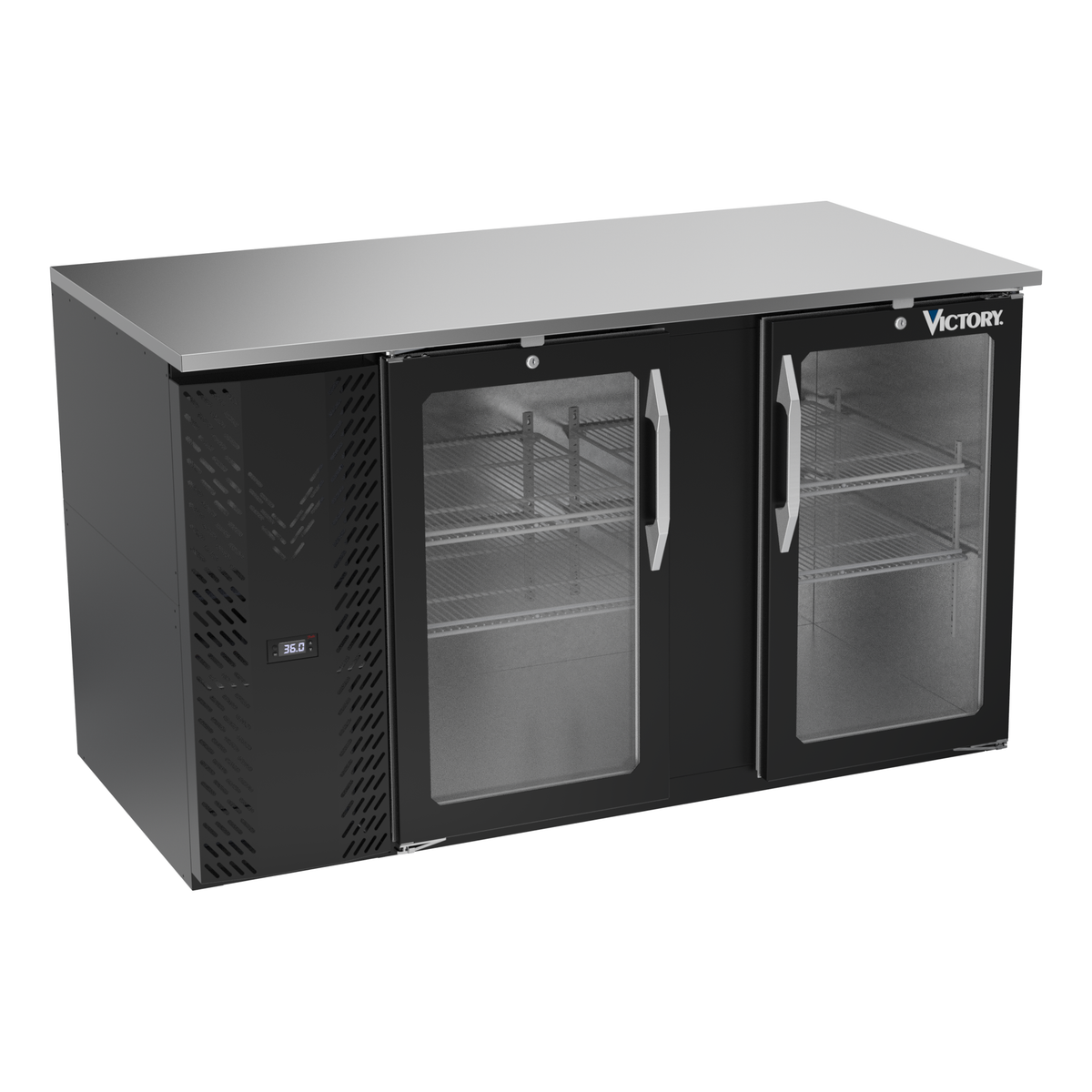 Victory VBB58HC-G-B 58" Solid Door Back Bar Cooler