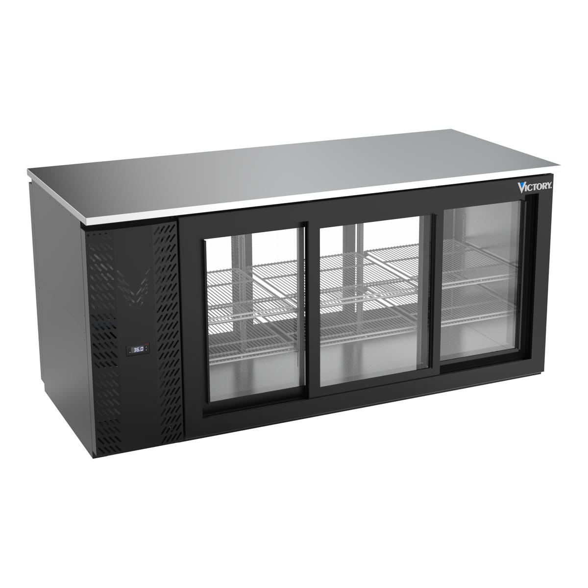 Victory VBB72HC-F-GS-PT-B 72" Solid Door Back Bar Cooler