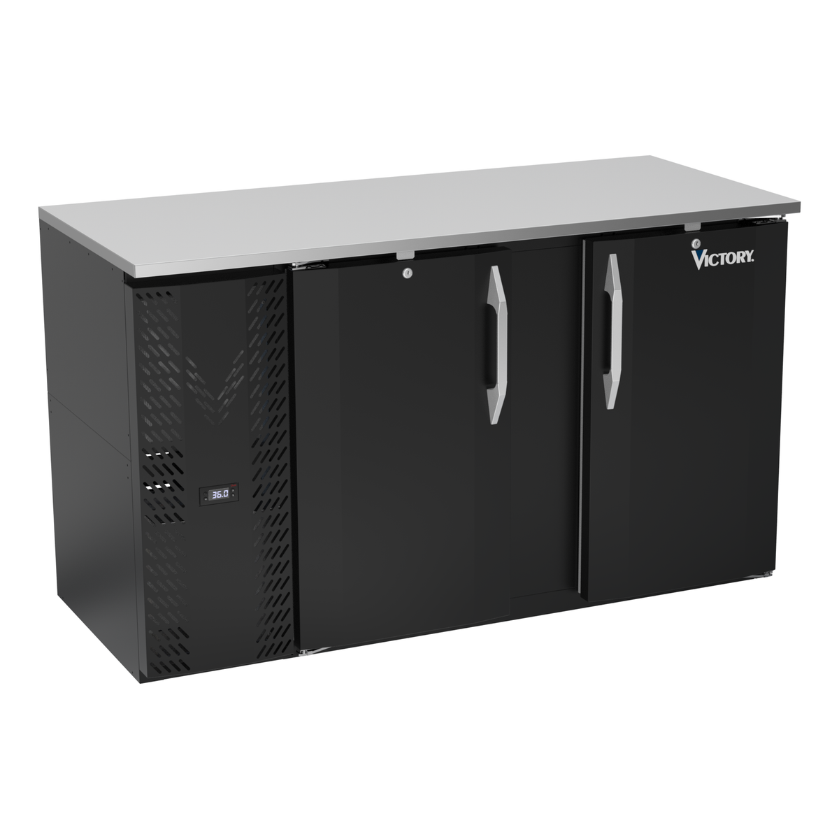 Victory VBBN58HC-F-B 58" Solid Door Back Bar Cooler