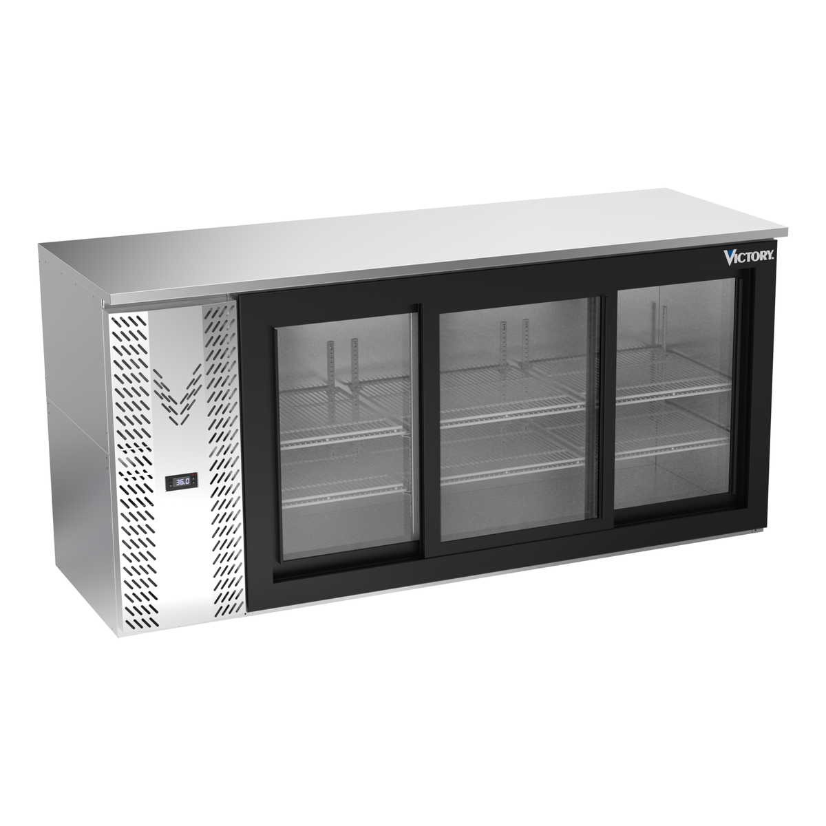 Victory VBBN72HC-F-GS-S 72" Solid Door Back Bar Cooler