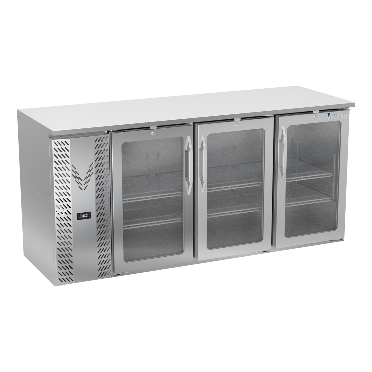 Victory VBBN72HC-FG-S 72" Solid Door Back Bar Cooler