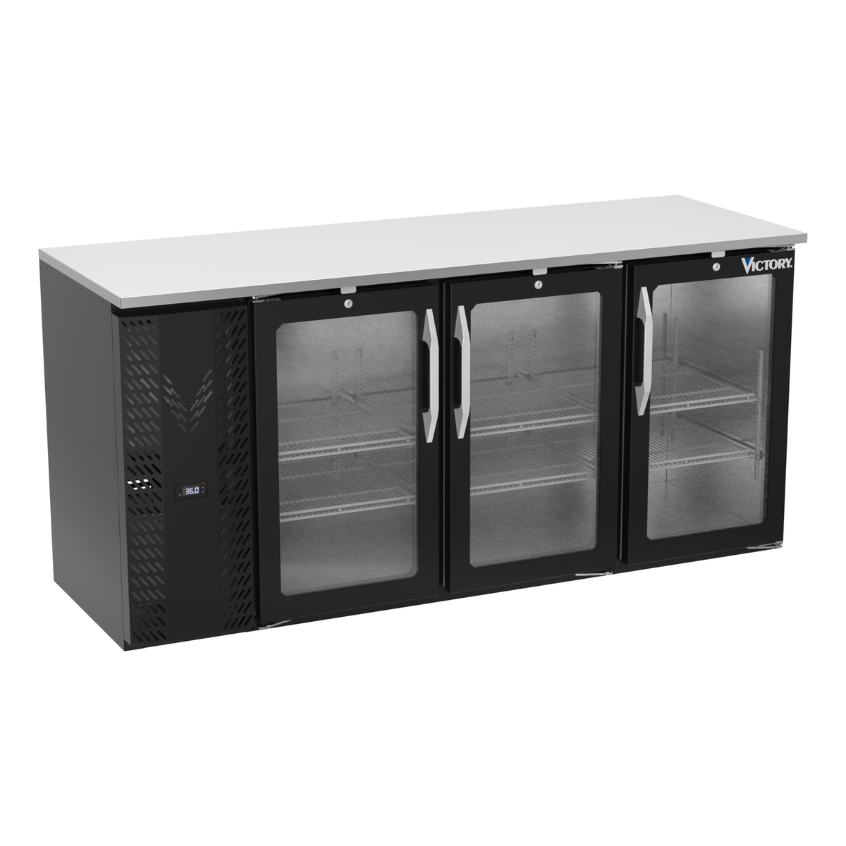 Victory VBBN72HC-G-B 72" Solid Door Back Bar Cooler