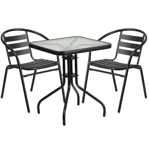 Flash Furniture TLH-0731SQ-017CBK2-GG Patio Dining Set