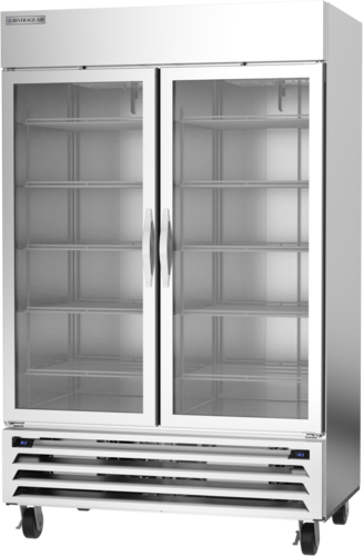 Beverage-Air HBRF49HC-1-A-G 52" 2 Section Glass Door Reach-In Refrigerator Freezer