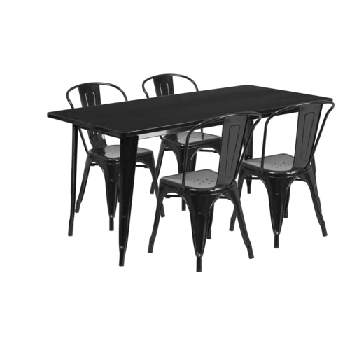 Flash Furniture ET-CT005-4-30-BK-GG Patio Dining Set