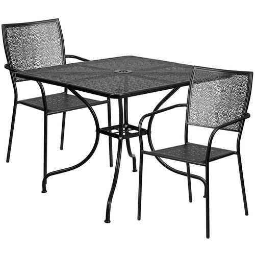 Flash Furniture CO-35SQ-02CHR2-BK-GG Patio Dining Set