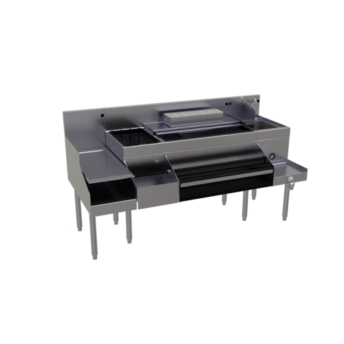 Glastender ALL-66B-CP10 66" Underbar Ice Bin / Cocktail Station
