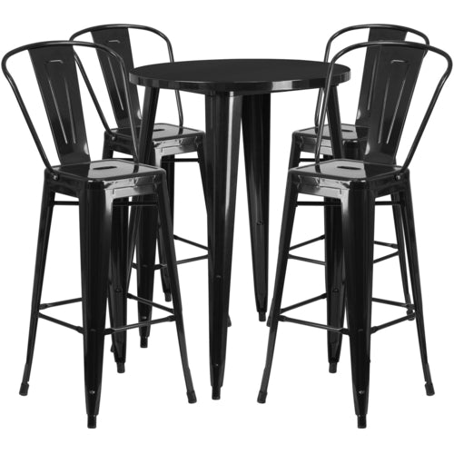 Flash Furniture CH-51090BH-4-30CAFE-BK-GG Patio Dining Set