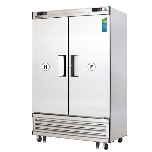Everest EBSRF2 49 5/8" 2 Section Solid Door Reach-In Refrigerator Freezer