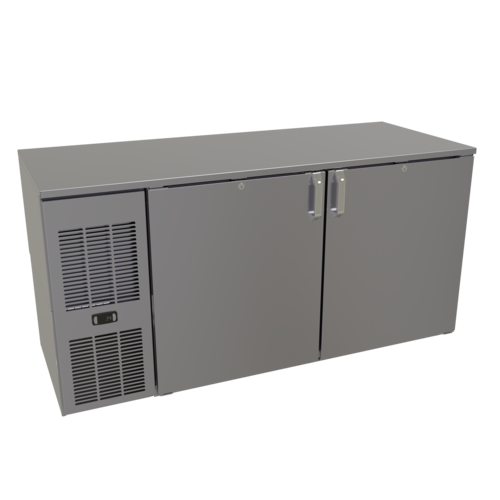 Glastender C1FL60 60" Solid Door Back Bar Cooler