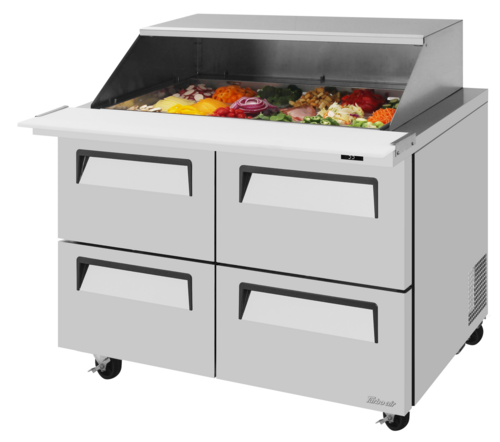 Turbo Air TST-48SD-18-D4-N-SL 48 3/8" 4 Drawer 18 Pan Mega Top Sandwich / Salad Prep Table