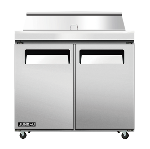 Omcan 58006 36 3/8" 2 Doors 12 Pan Sandwich / Salad Prep Table