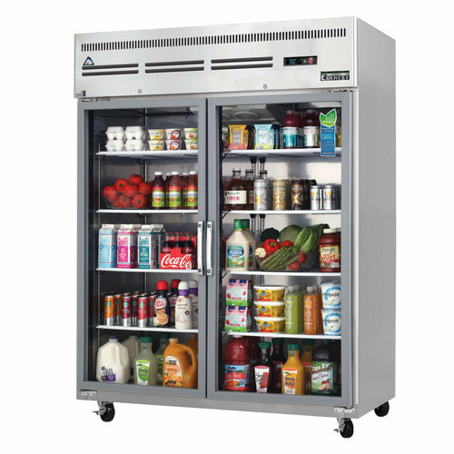 Everest ESGWR2 59" 2 Section Glass Door Reach-In Refrigerator