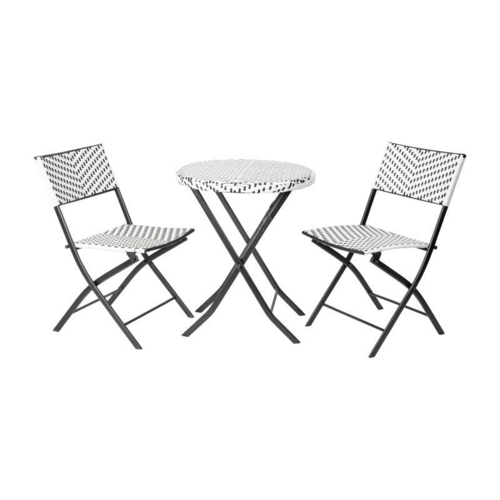 Flash Furniture FV-FWA085-BLK-WHT-GG 17 3/4" Patio Dining Set